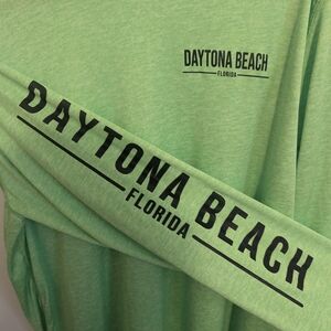 EUC Daytona Beach Florida Mens Xl Neon Green Long Sleeve Shirt